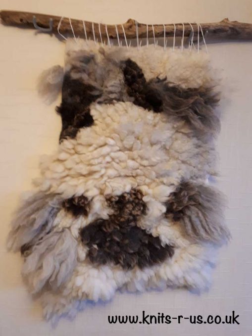 Mixed sheep fleece wallart