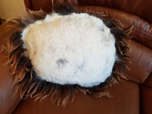 Back of the Multi Coloured Fleece Cushion