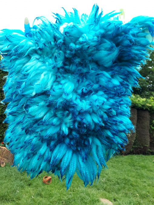 Dyed Turquoise Felted Fleece Cushion Cover