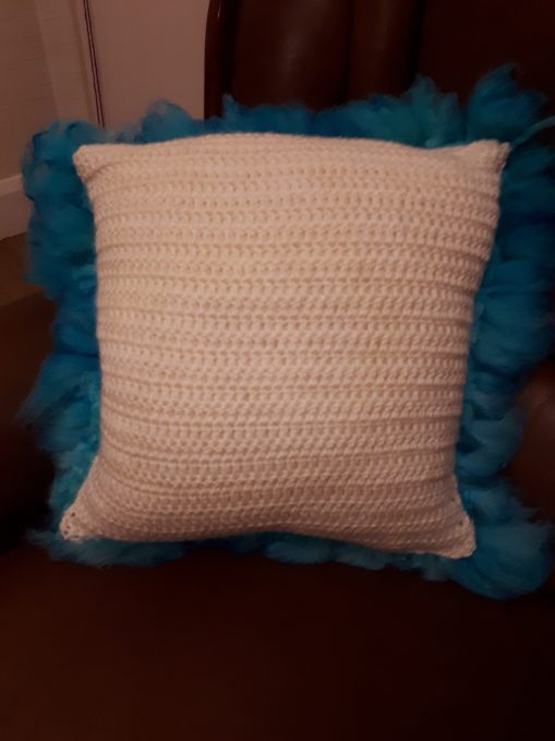 Back turquoise cheviot fleece rug