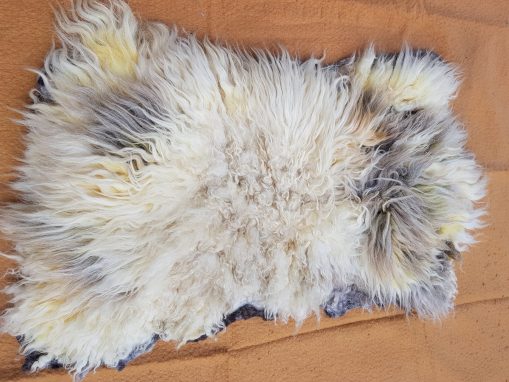 Cream and fawn jacob sheep fleece rug