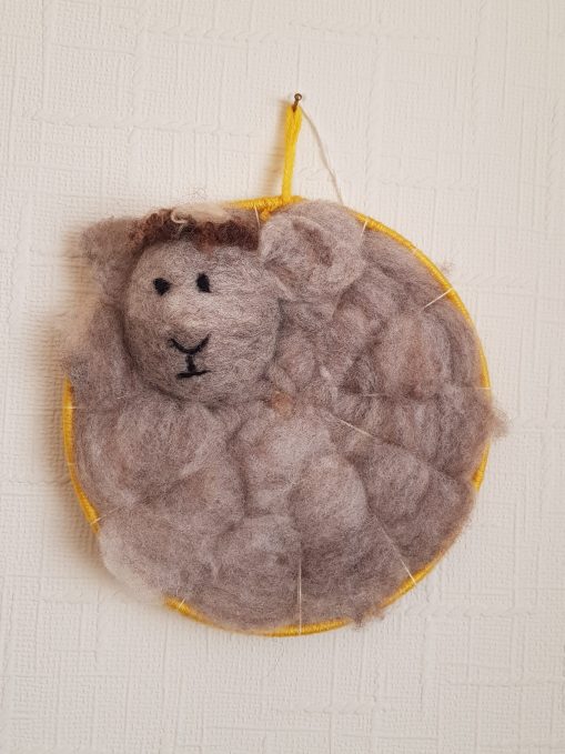 Ryeland sheep fleece dreamcatcher