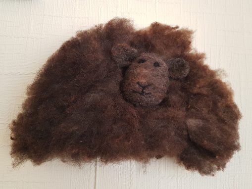 Wall art Dark ryeland sheep fleece