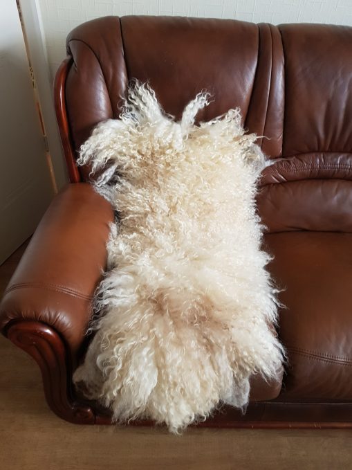 2nd white wensleydale locks sheep fleece seat pad