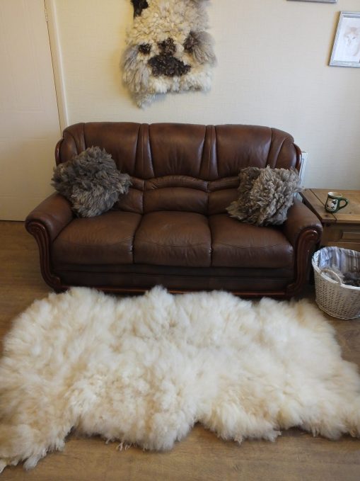 luxurious romney sheep fleece rug