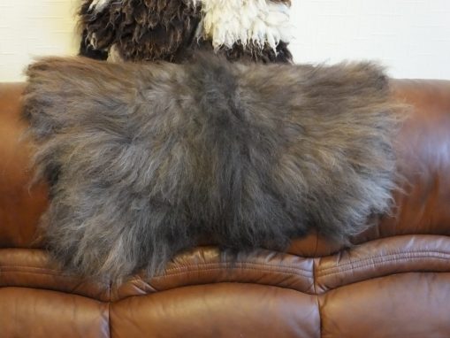 Grey shaggy Hebridean fleece rug