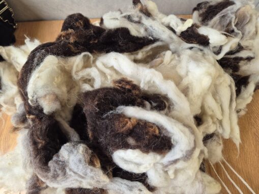 Use Jacob fleece to make peg loom seat pads
