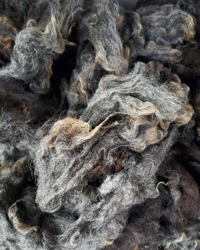 Make Your Own Sustainable Sheep Fleece Peg Loom Seat Pad – DIY Kit - 18" x 18" - Blue Texel Fleece With Golden Tips
