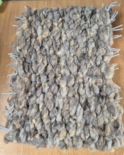 Shetland Fleece Peg Rug Seat Pad - Look at those lush locks